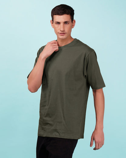 Nusyl Olive Never give up back Printed oversized t-shirt