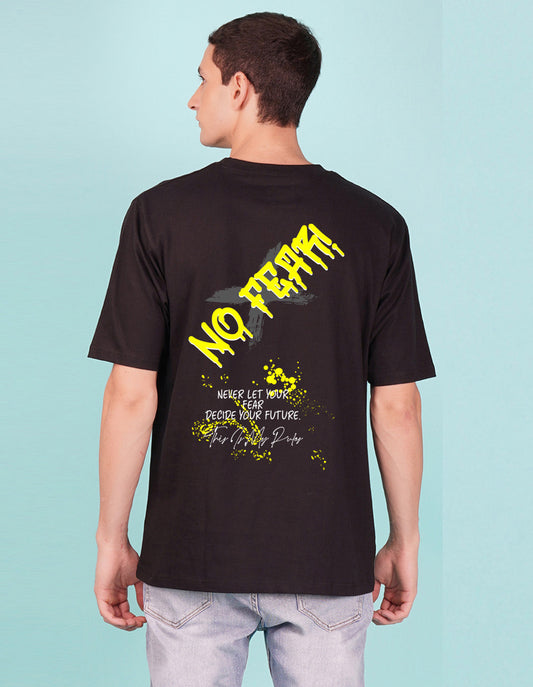 Nusyl Black No fear back Printed oversized t-shirt