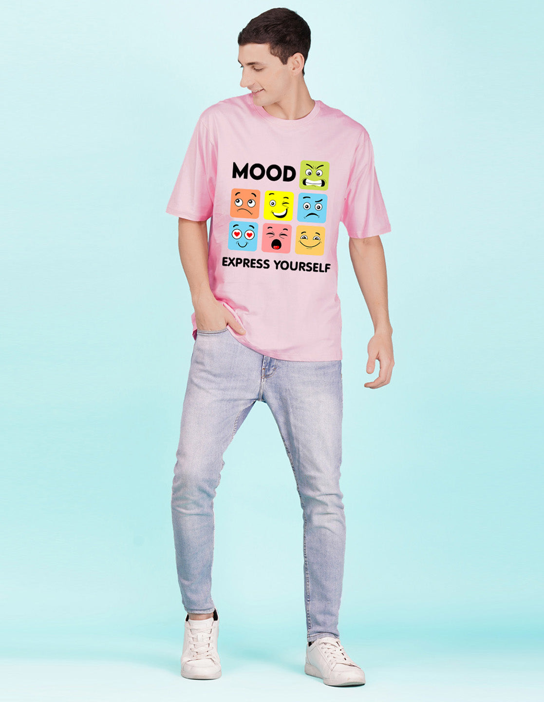 Nusyl Light Pink Mood Printed oversized t-shirt