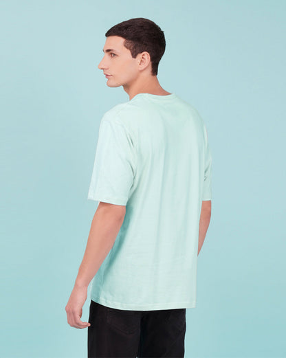 Nusyl Powder Blue Need some space Printed oversized t-shirt