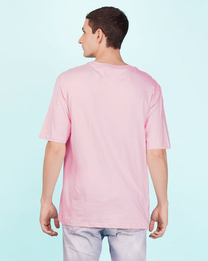 Nusyl Light Pink Need some space Printed oversized t-shirt