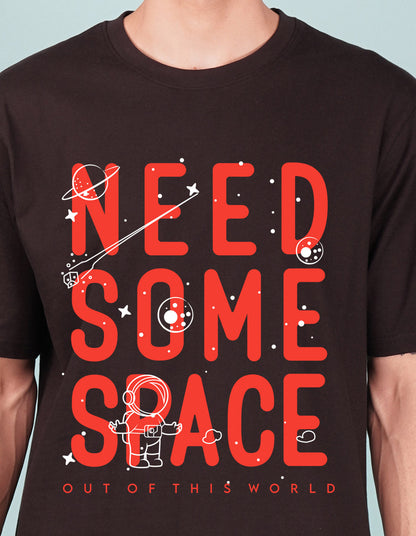 Nusyl Black Need some space Printed oversized t-shirt