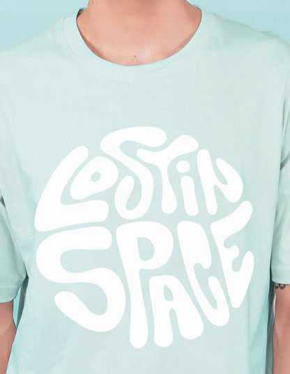 Nusyl Powder Blue Lost in space Printed oversized t-shirt