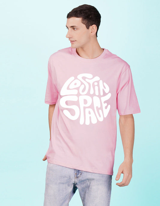 Nusyl Light Pink Lost in space Printed oversized t-shirt
