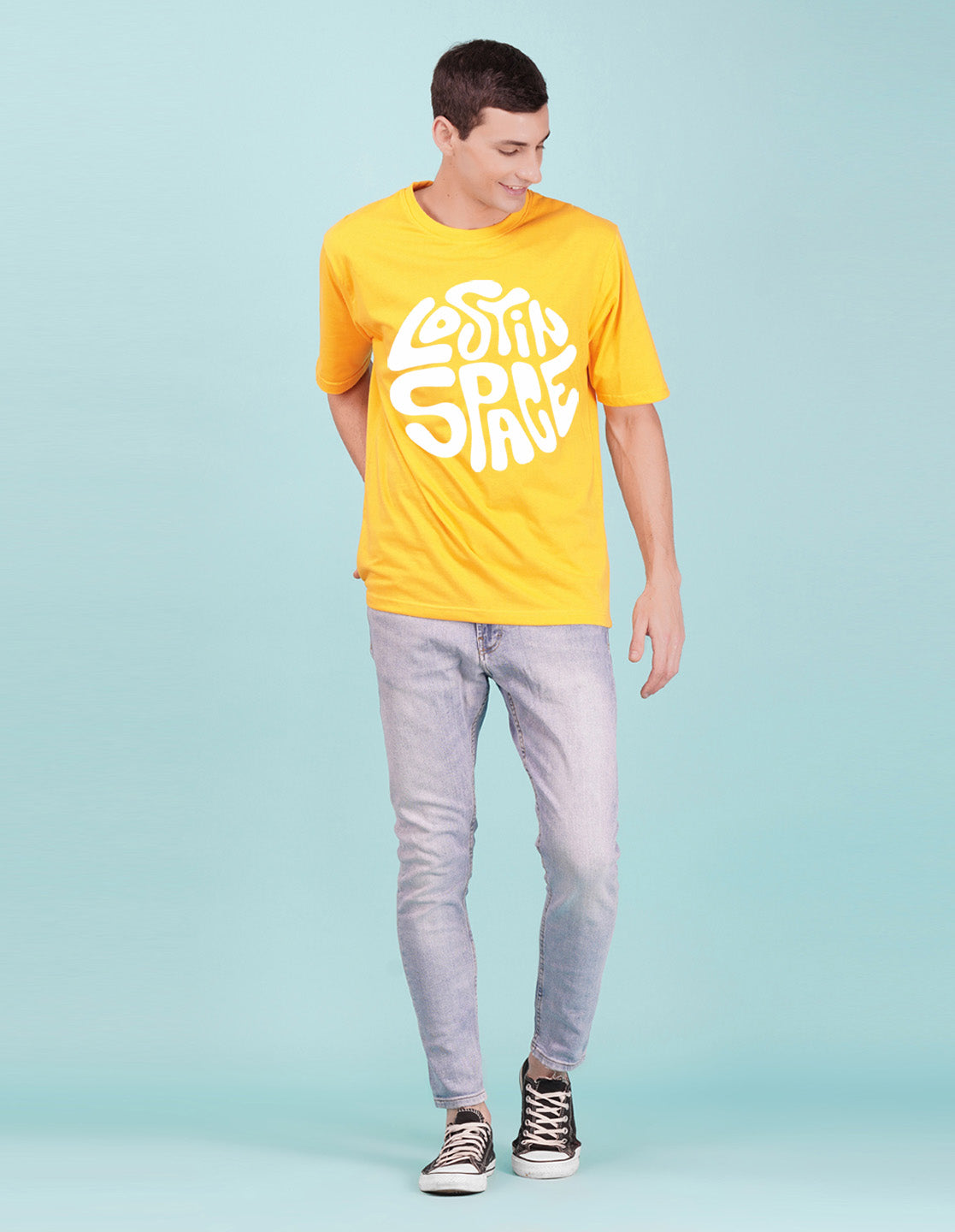 Nusyl Yellow Lost in space Printed oversized t-shirt