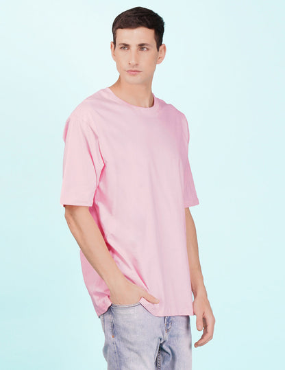 Nusyl Light Pink Text back Printed oversized t-shirt