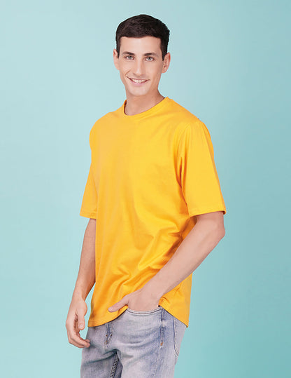 Nusyl Yellow Text back Printed oversized t-shirt