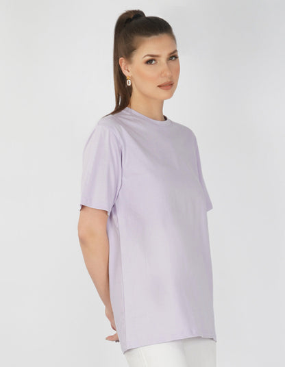 Nusyl Women Lilac Explore print oversized t-shirt