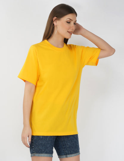 Nusyl Women Yellow Space print oversized t-shirt