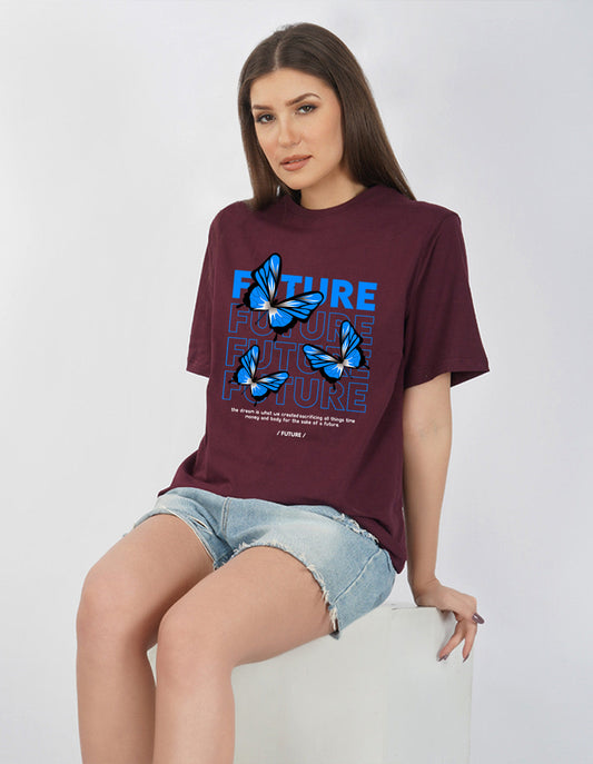 Nusyl Women Wine Future Print oversized t-shirt