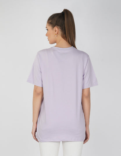 Nusyl Women Lilac Logo Print oversized t-shirt