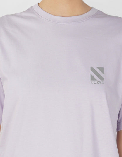 Nusyl Women Lilac Logo Print oversized t-shirt