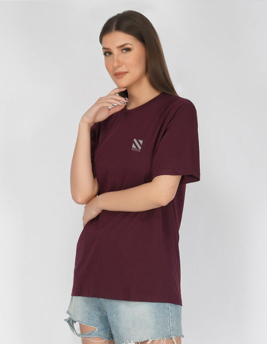Nusyl Women Wine Logo Print oversized t-shirt