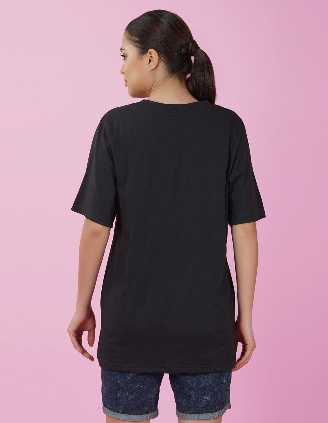 Nusyl Women Black Logo Print oversized t-shirt