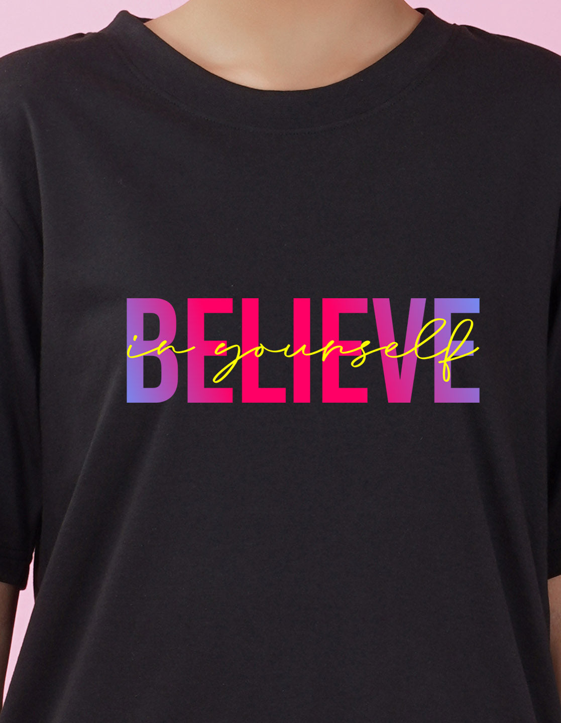 Nusyl Women Black Believe oversized t-shirt