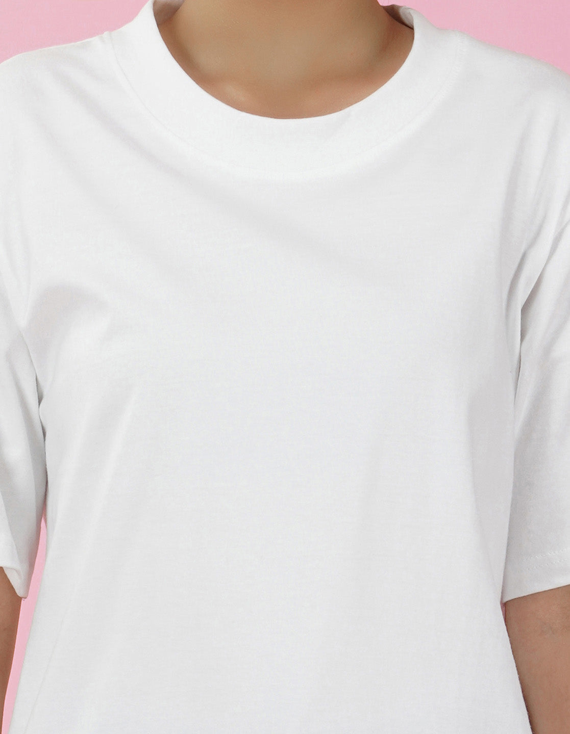 Nusyl Women White Flower print oversized t-shirt
