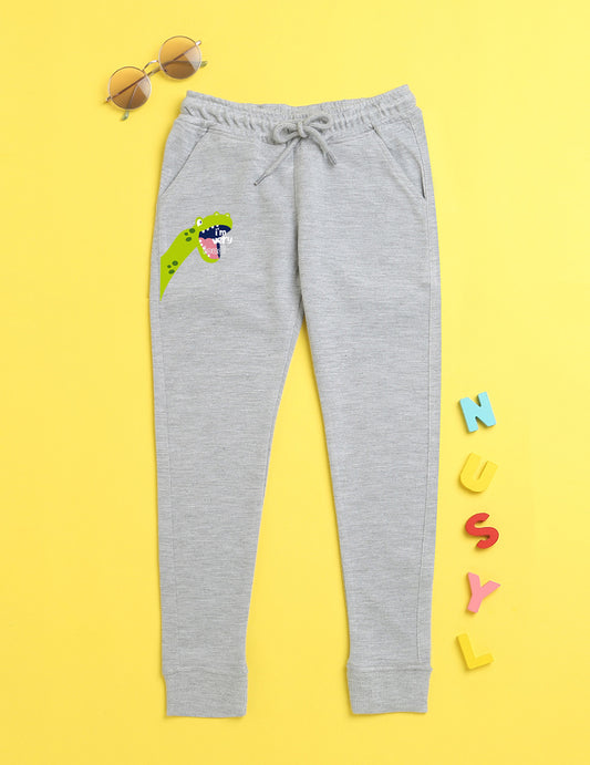 Nusyl Grey animal printed kids unisex treck pants