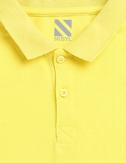 Nusyl Beach Printed Bright yellow Boys polo T-shirts