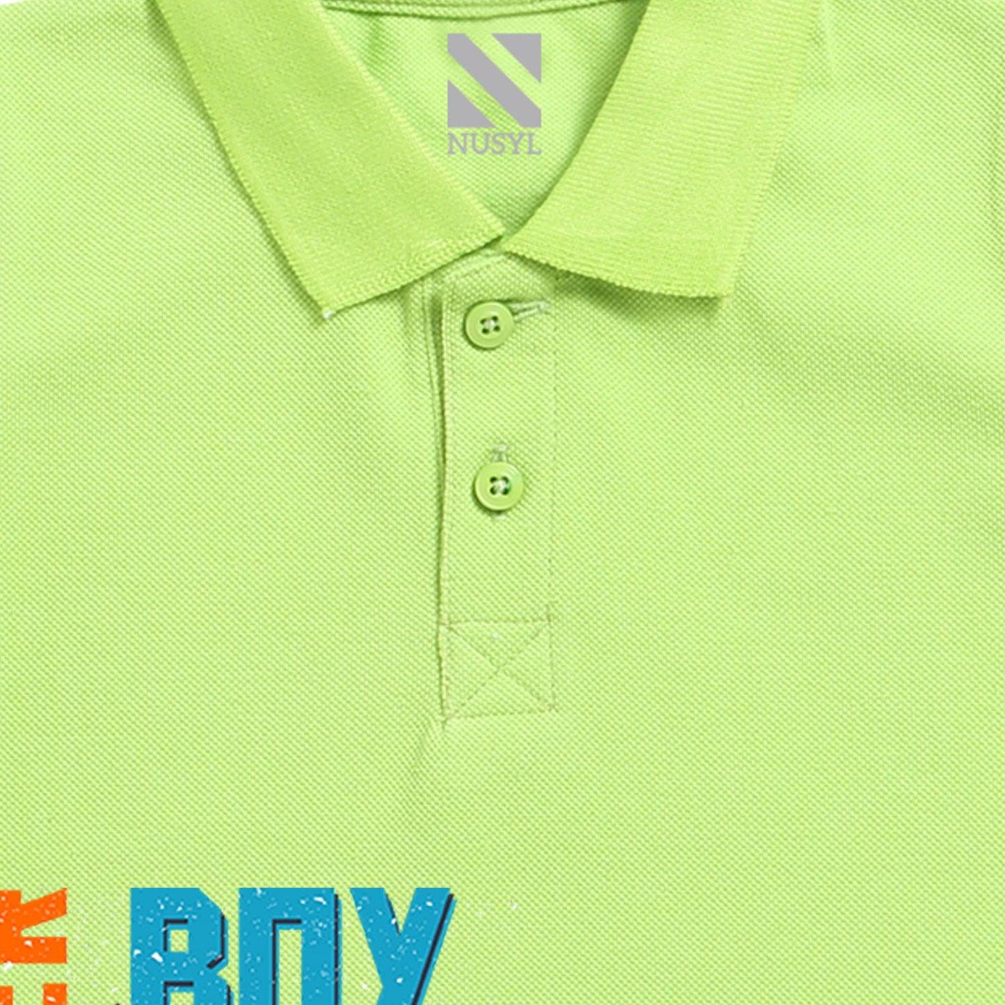 Nusyl Bulldozer Printed Lime Green Infants Polo T-shirt