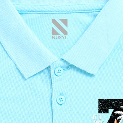 Nusyl Number Seven Printed Light Blue Infants Polo T-shirt