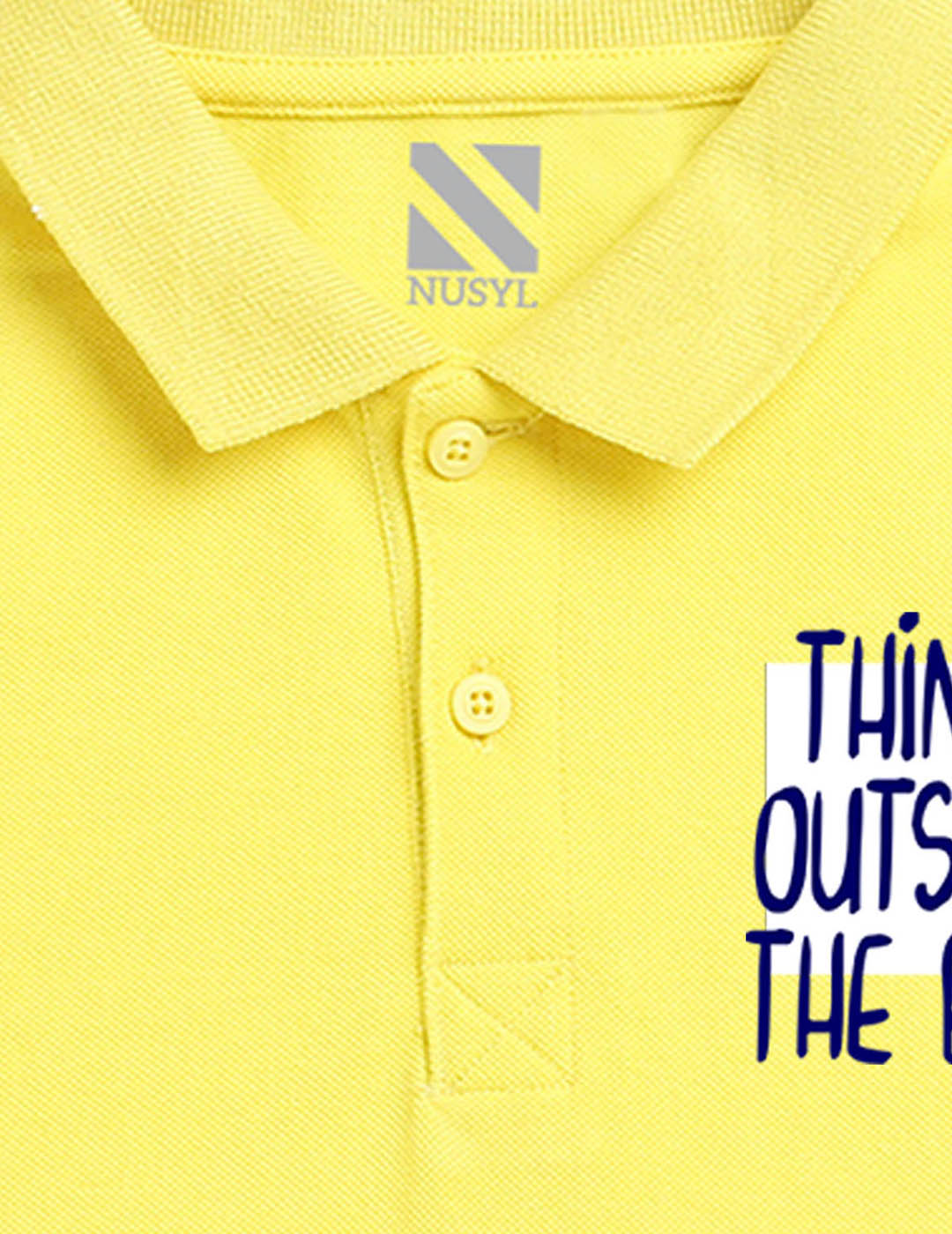 Nusyl Think out Printed Bright yellow Boys polo T-shirts