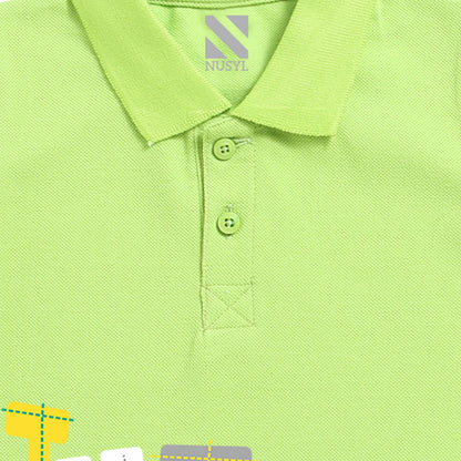 Nusyl Just Be Cool Text Printed Lime Green Infants Polo T-shirt