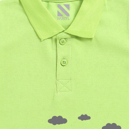Nusyl Bear & Giraffe Printed Lime Green Infants Polo T-shirt