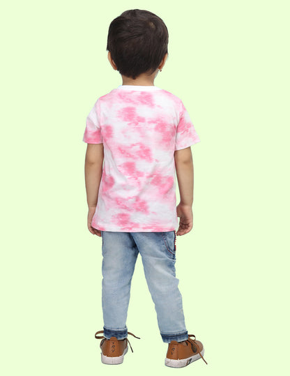 Nusyl infants pink be kind printed Tie & Dye tshirt.