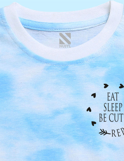 Nusyl infants blue be cute printed Tie & Dye tshirt.