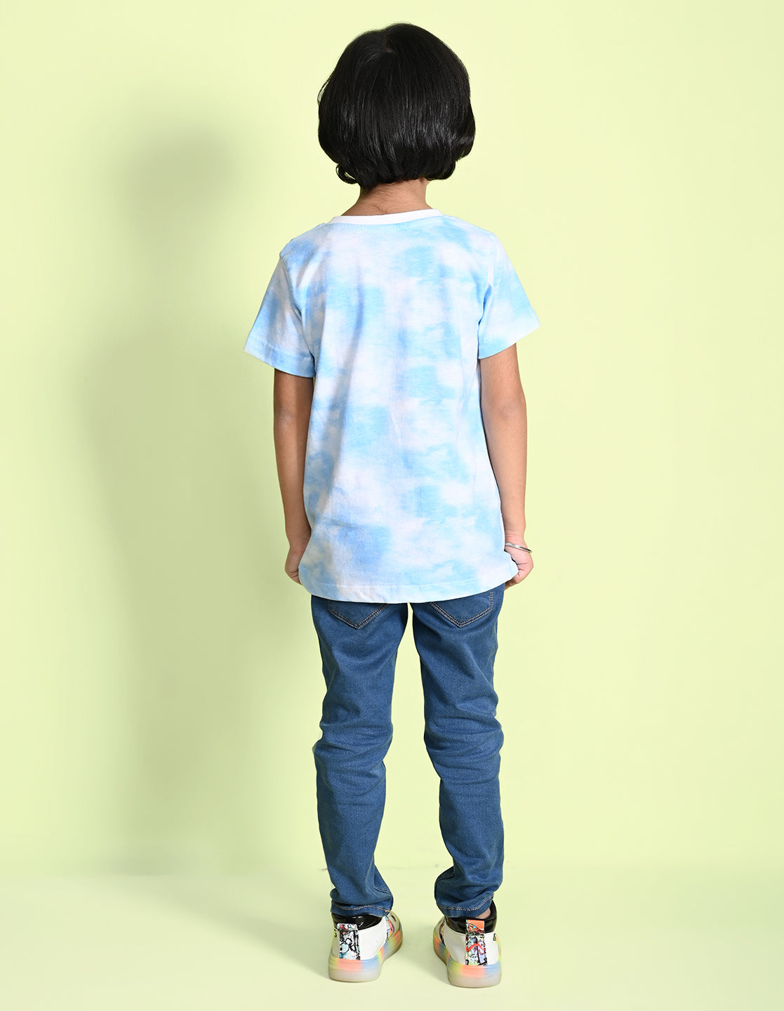 Nusyl boys travel mood printed blue tie & dye t-shirt