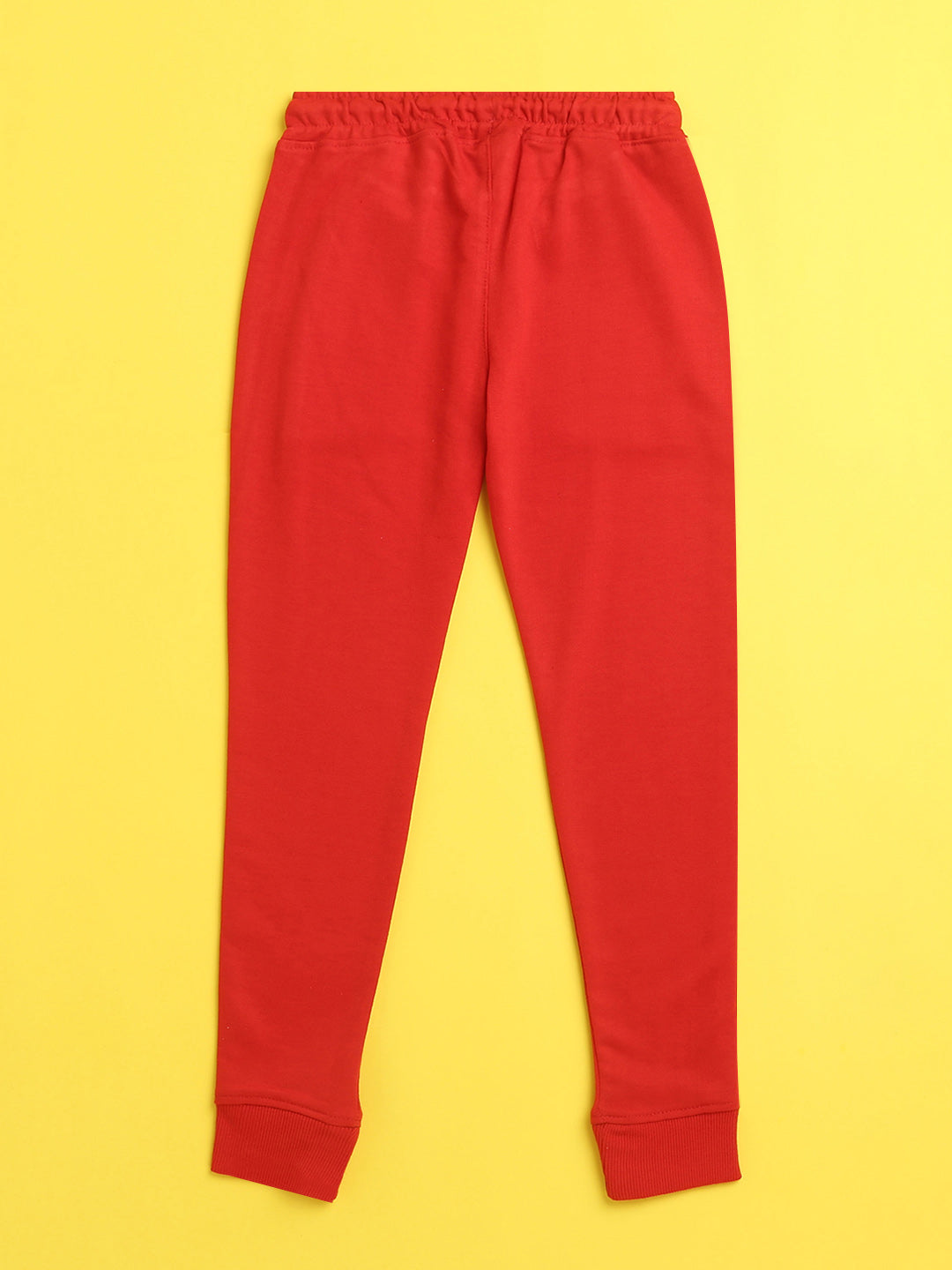 Nusyl Red solid color kids unisex treck pants
